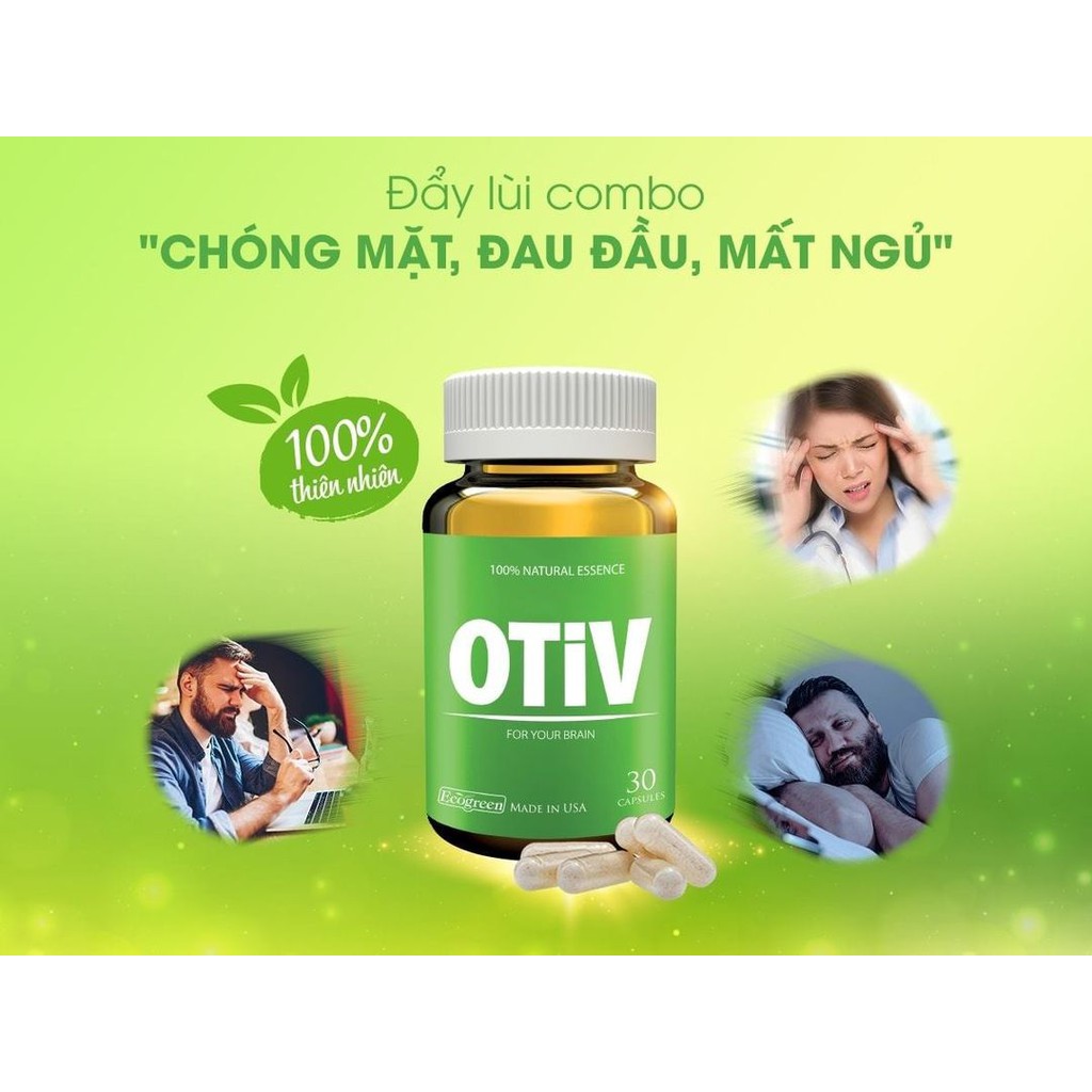 Otiv - Hỗ trợ cải thiện các bệnh lý mạch máu não, suy giảm trí nhớ mất ngủ - CN195