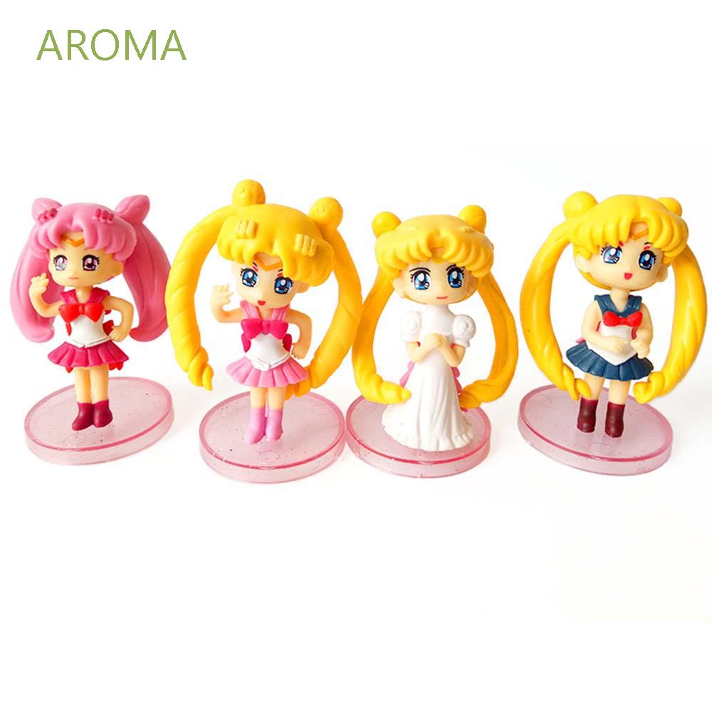 SAILOR MOON Set 4 Mô Hình Đồ Chơi Nhân Vật Hoạt Hình Thủy Thủ Mặt Trăng