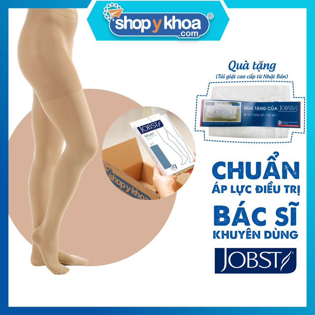 Vớ y khoa quần JOBST Relief - Cơ bản, màu da, kín ngón, 20 - 30 mmHg,điều trị giãn tĩnh mạch chân (tất y khoa)