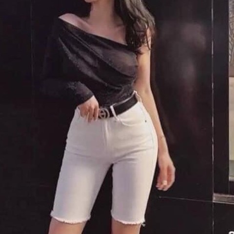 quần kaki  lửng ngố tua rua