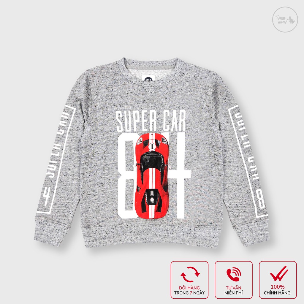 Áo Nỉ Bé Trai BigFox Áo Thu Đông Cho Bé Dài Tay Size Đại In  Super Car 12-15