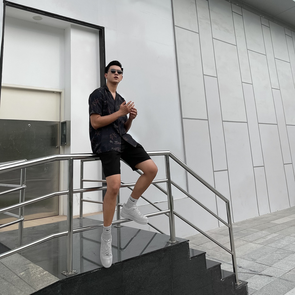 Áo sơ mi nam ROWAY Fullbox, vải lụa thoáng mát, không nhăn, form regular | Sơ mi họa tiết dừa