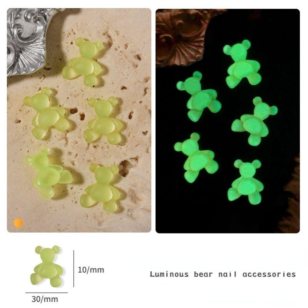 OCEANMAP Màu Sắc Phụ Kiện Trang Trí Móng Tay Dạ Quang Thay Đổi Màu Sắc DIY