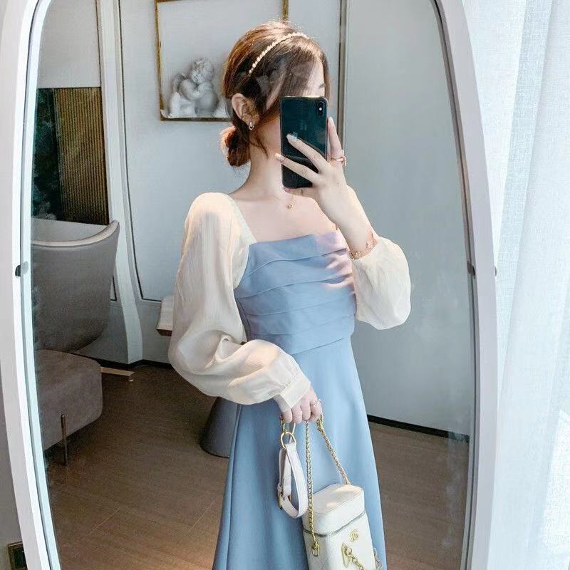 Dress2021New High-End Temperament Skirt Women's Long Sleeve Gentle Look Fairer Slimming Little Fairy Skirt Fashion | BigBuy360 - bigbuy360.vn