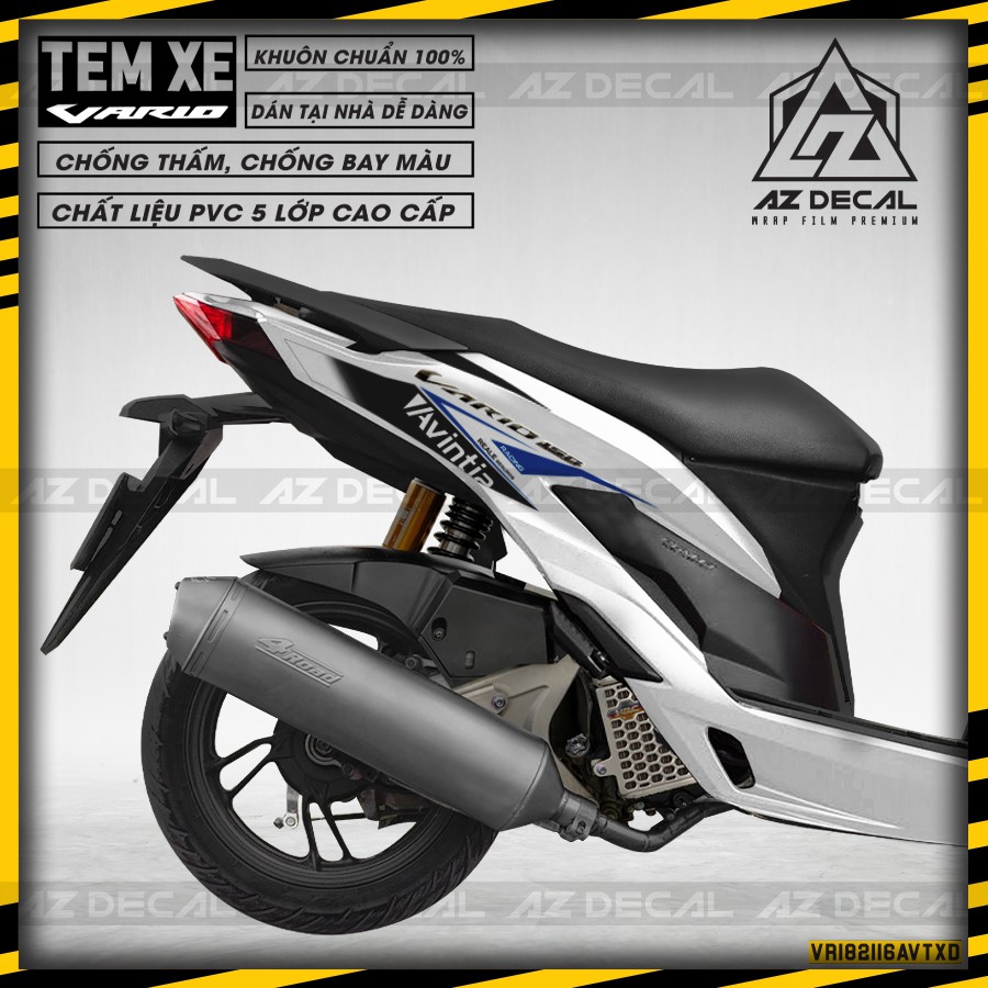 Tem Xe Vario 150 Mẫu Avintia | VR182116AVT | Chất Liệu Decal PVC Cắt Khuôn Sẵn, Chống Thấm Nước