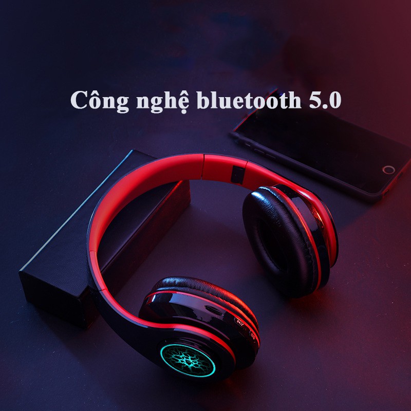 Tai Nghe Chụp Tai Bluetooth Cao Cấp, Headphone Thế Hệ Mới Có Mic Đàm Thoại, Đèn Led Siêu Đẹp, Hỗ Trợ Thẻ Nhớ | BigBuy360 - bigbuy360.vn