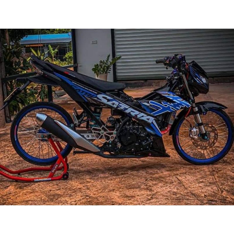Tem rời satria đen phối xanh chử tàu