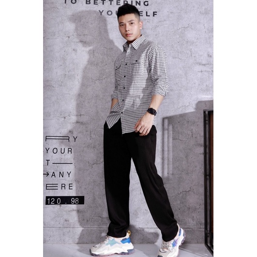Sơ mi caro ô nhỏ form suông rộng thời trang nam Nô store