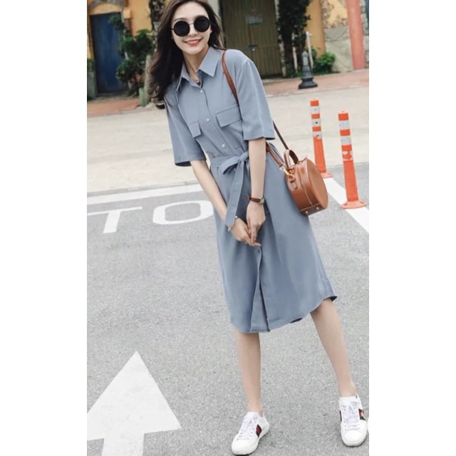Đầm váy freesize sm xanh túi hộp