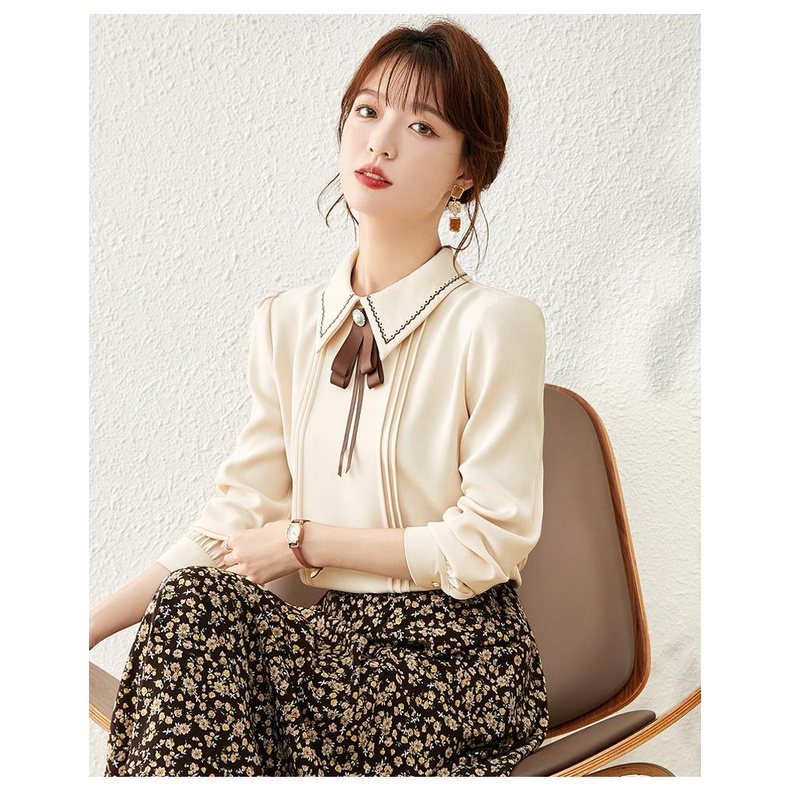 Áo Sơ Mi Chiffon Tay Dài Thời Trang Mùa Thu Dành Cho Nữ