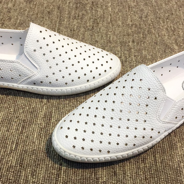 Giày Slip on nữ Thái Lan cao cấp màu đen trắng siêu mềm êm chân chính hãng thương hiệu De'shoeshouse | BigBuy360 - bigbuy360.vn