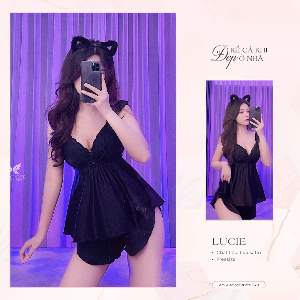 Sexy Forever Đồ Bộ Ngủ Quần Ngắn Áo Dây Lucie