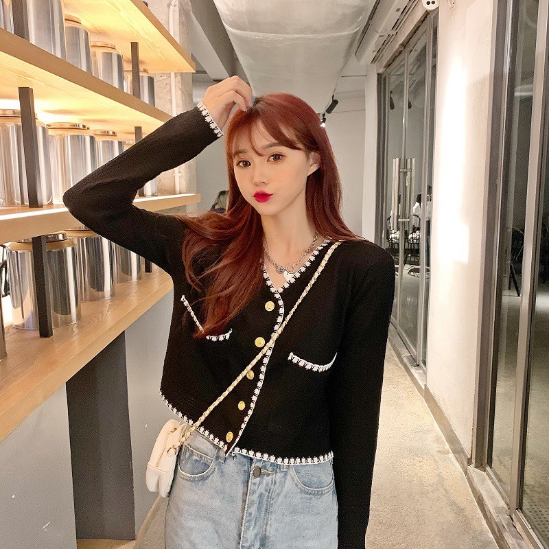 Áo Khoác Cardigan Dệt Kim Thiết Kế Đơn Giản Xinh Xắn Cho Nữ
