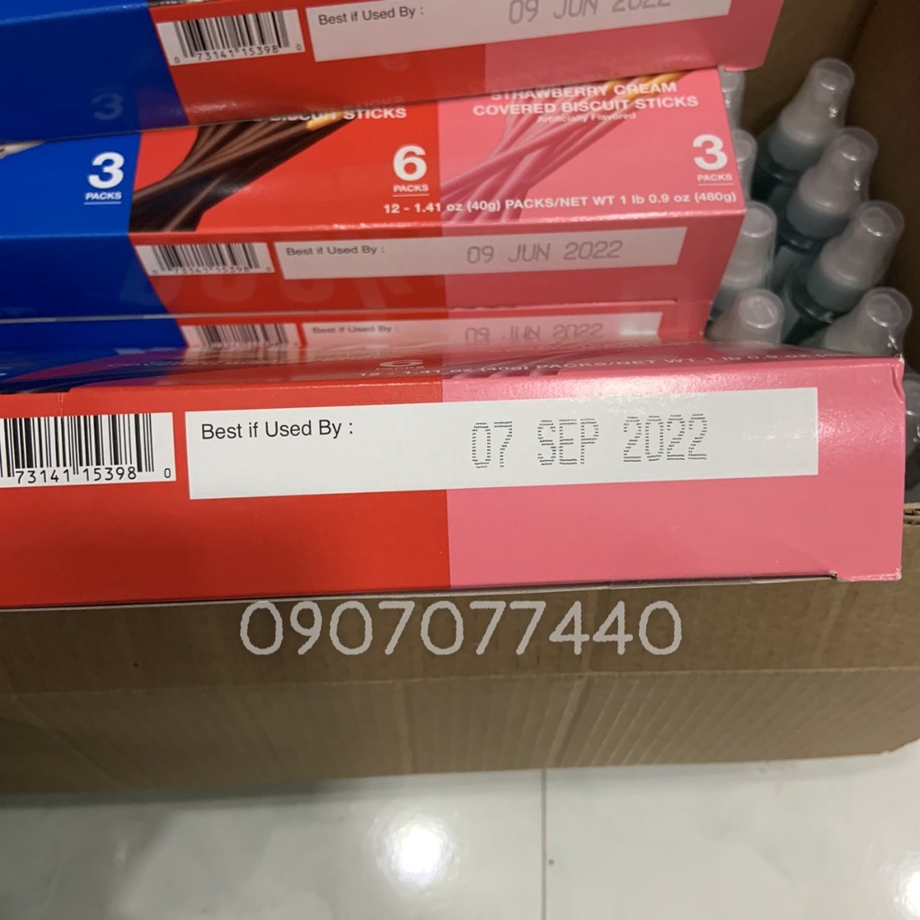 Bánh que mix 3 vị  socola, dâu, cookies Mỹ Glico Pocky 480gr date 9/2022 - EDS Hàng Mỹ