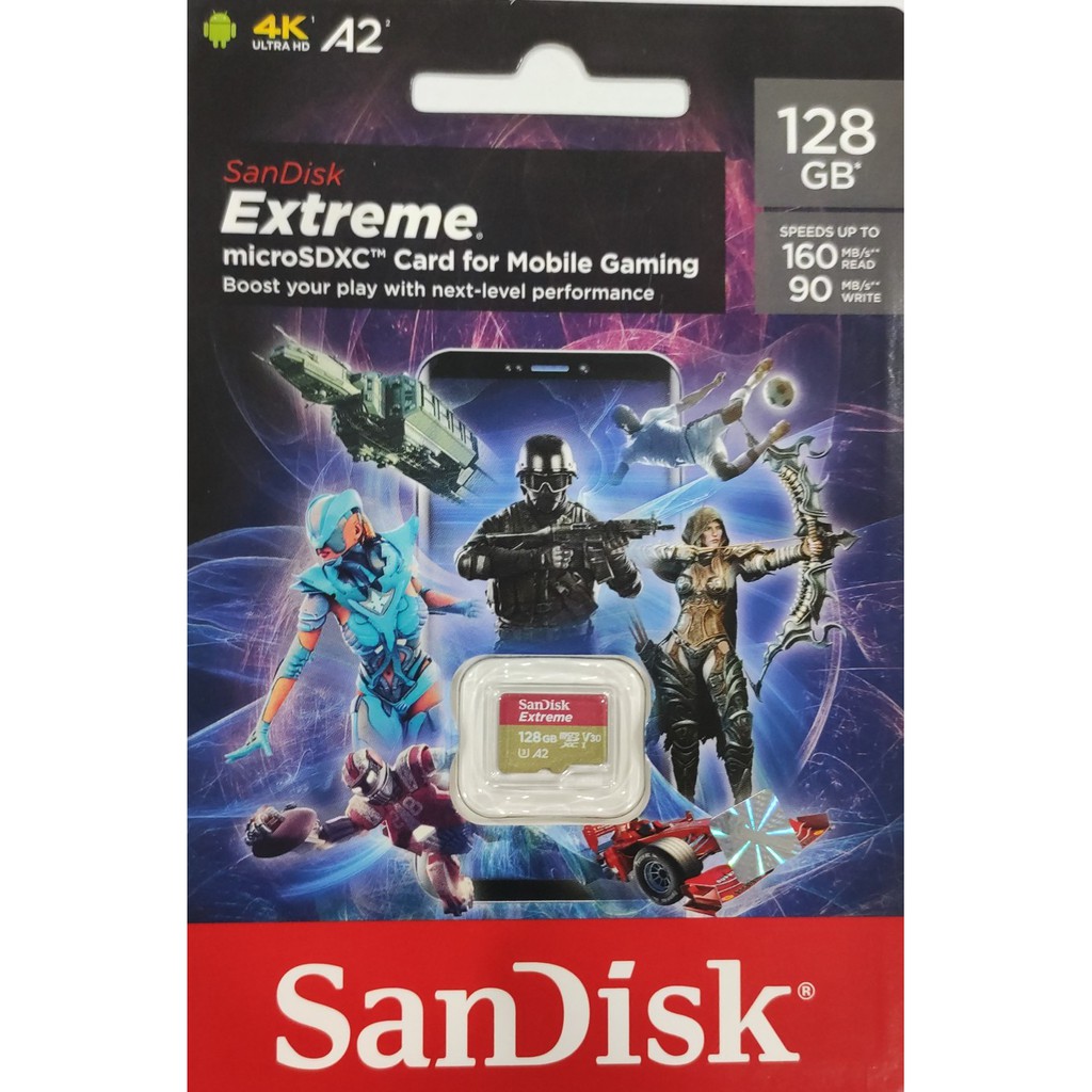 Thẻ Nhớ Sandisk Extreme 128gb A2 160mb / S Microsd Chuyên Dụng Cho Chơi Game Trên Điện Thoại