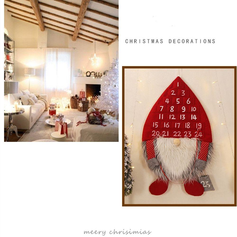 CONOPERY Lịch Đếm Ngược Ngày Giáng Sinh Trang Trí Hình Ông Già Noel Bằng Vải
