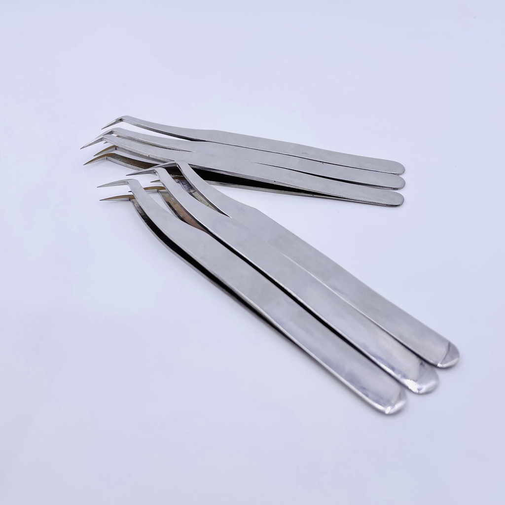 Nhíp VOLUME Mega Bạc- Volume Vàng MŨI NHÁM NANO_12mm_mũi quạ _ dụng cụ nối mi_THÚY HÀ