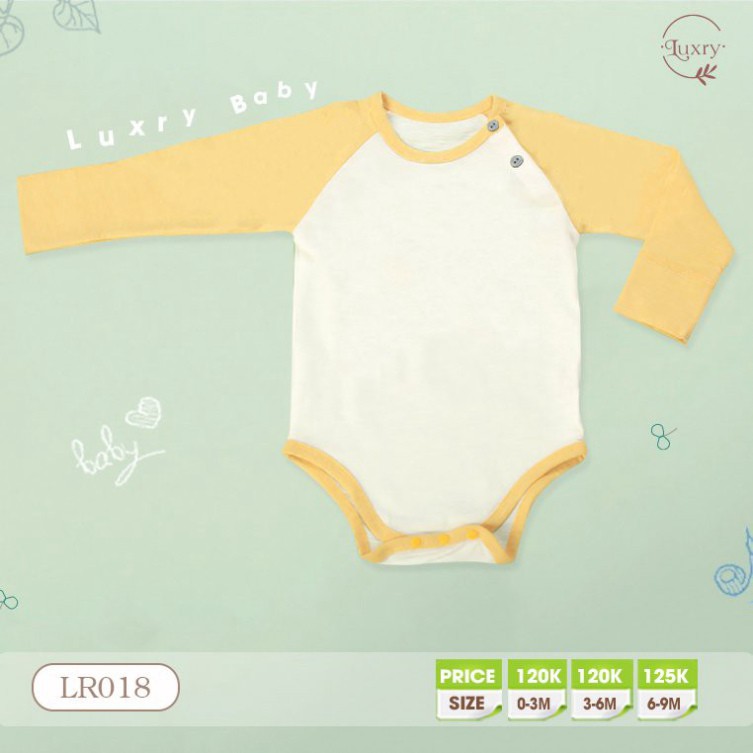 Bộ Body chip dài tay cho trẻ sơ sinh vải sợi tre Luxry