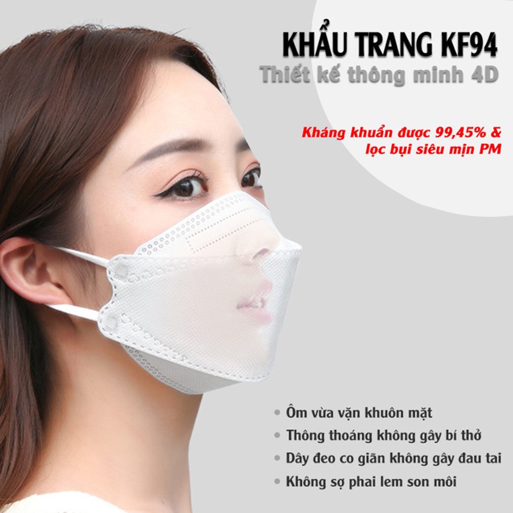 [1 Cái] Khẩu trang y tế 4D nhãn hiệu KF94 UniMask kháng khuẩn, chống bụi mịn cực tốt