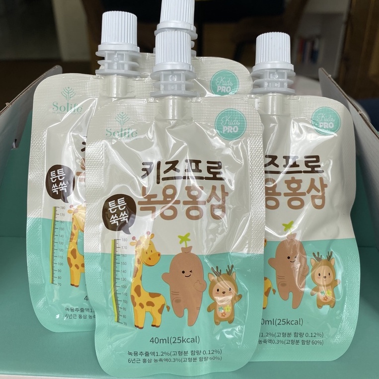 Hồng Sâm Baby Nhung Hươu Hàn Quốc Kids Pro Solife(phiên bản mới tăng 30% sâm) hộp 30 gói x 40ml