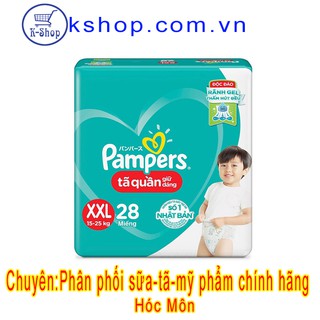 Tã quần pampers giữ dáng size xxl 28 miếng 15-25kg - mẫu mới