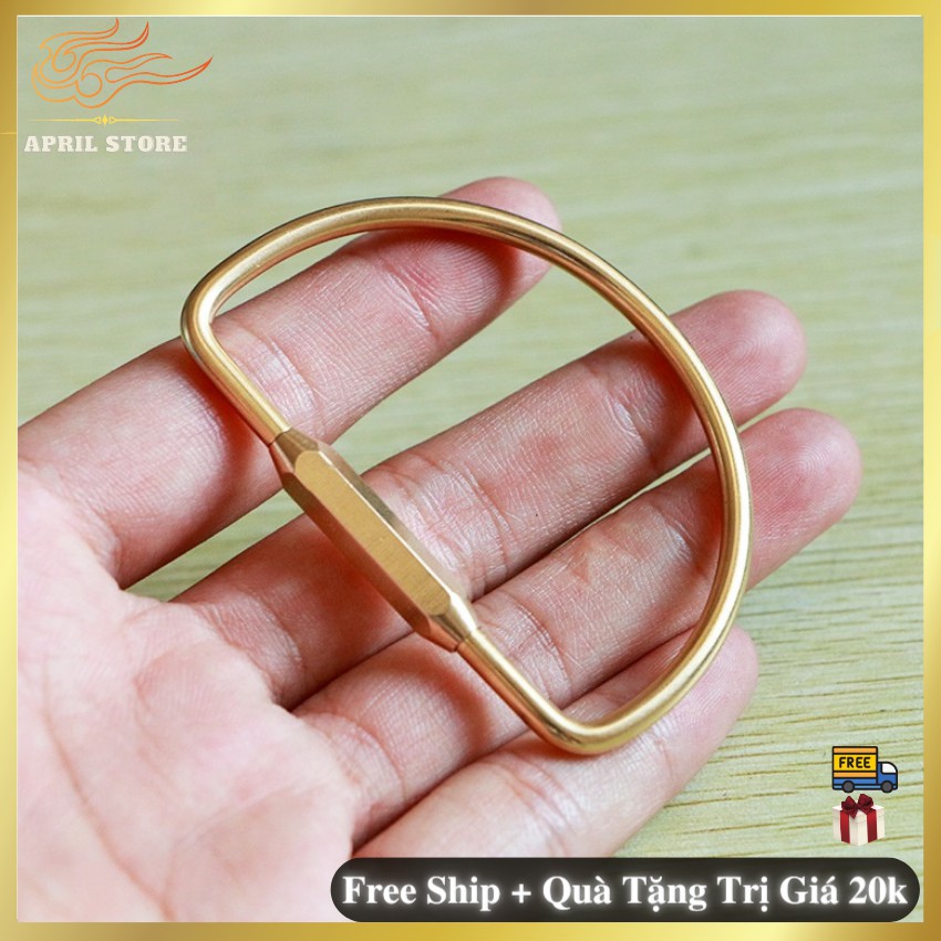 ️️️Móc Khóa Đồng Nguyên Chất - Móc Khóa Treo - 2 Size 2 Kiểu - (7*63mm - 47*67mm) - Xoay 360 độ Không Điểm Chết