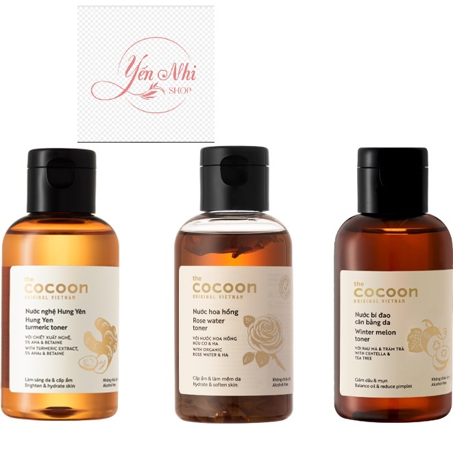 [HÀNG CÔNG TY] Nước bí đao cân bằng da Cocoon &amp; Toner nước nghệ Cocoon &amp; Toner hoa hồng Cocoon