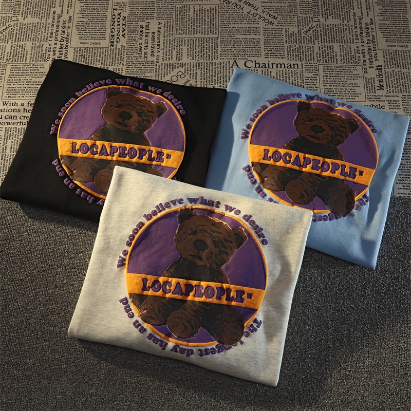 ZHELIHANGFEI Áo Sweater Cổ Tròn In Hình Gấu Kiểu Âu Mỹ Dễ Phối Đồ