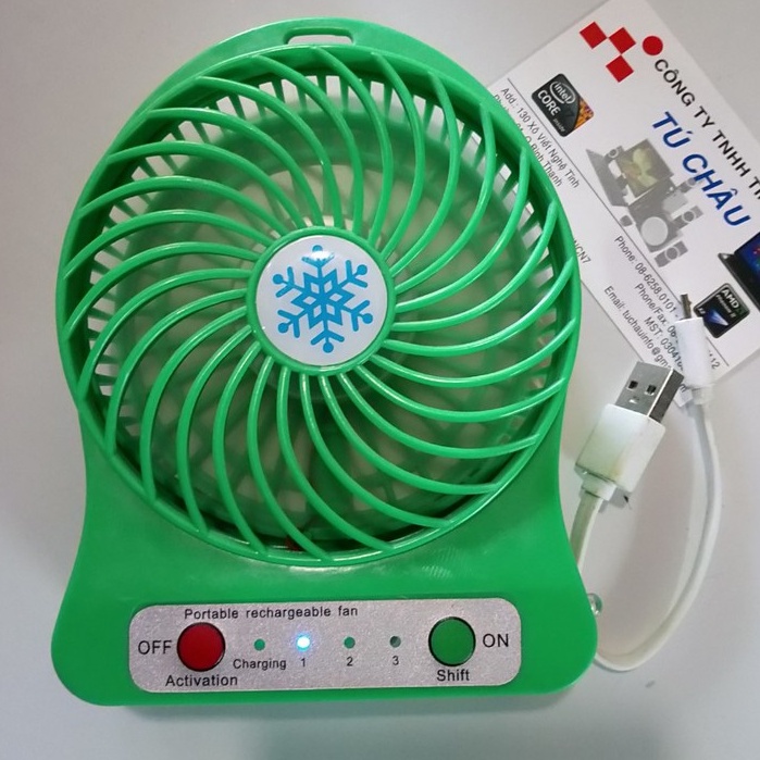 Quạt sạc Fan Mini và đèn LED Portable rechargeable fan
