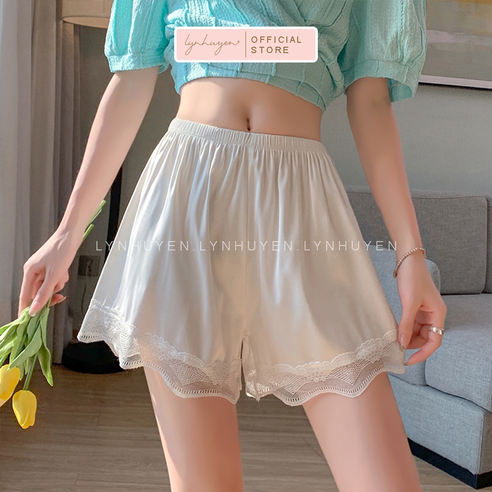 Quần Đùi Short Nữ Mặc Nhà Lụa Ren Lynhuyen Q014