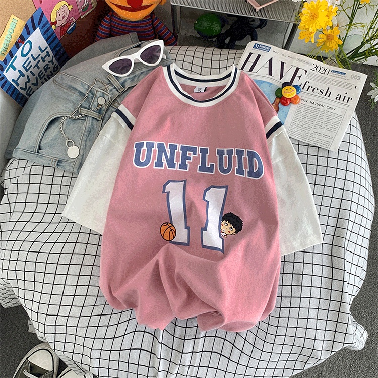 Áo thun tay lỡ nam nữ UNFLUID, áo phông unisex form rộng dáng xuông basic street style – MayLinh shop