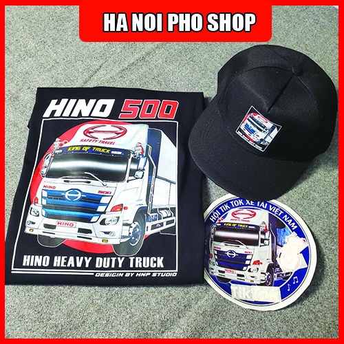 Combo HINO Đà Lạt 3 món (Áo + Nón + 2 tem) | Hà Nội Phố Xe Tải