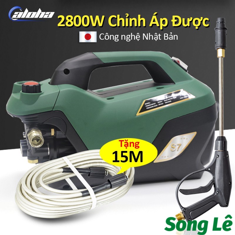 [Cao cấp] Máy rửa xe gia đình, may rua xe công suất mạnh 2800W có thể chỉnh áp,may áp lực cao mi ni,ống bơm nước 15m