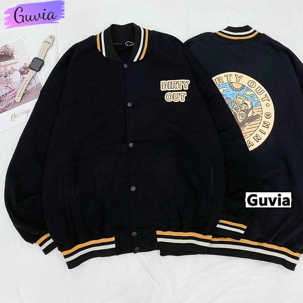 Áo khoác nỉ Cardigan DIRTY OUT form rộng Áo Cardigan nỉ ulzzang Cá Tính Unisex AKN47 Guvia
