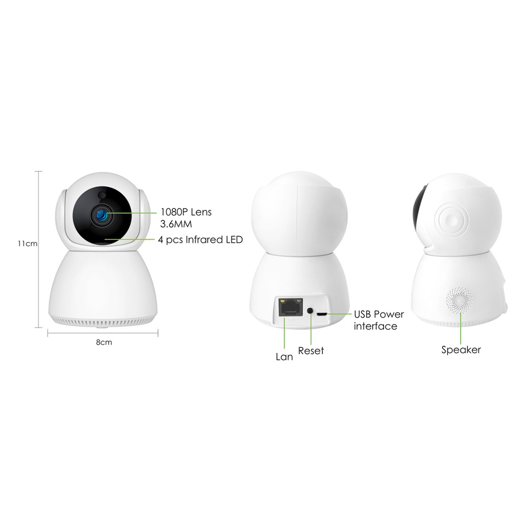 Camera wifi trong nhà Acesee AC01 chính hãng quay 355 đàm thoại 2 chiều 2.0