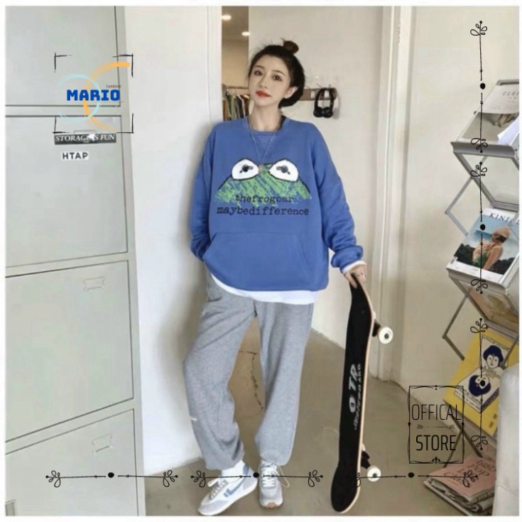 [MARIO FASHION] Áo khoác nỉ Sweater Ếch Xanh form rộng áo nỉ bông nữ Unisex Phong Cách Hàn Quốc | BigBuy360 - bigbuy360.vn