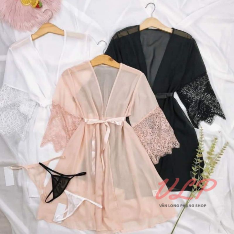 [BIGSIZE_70KG]_DN19_Áo choàng lụa mỏng phối ren