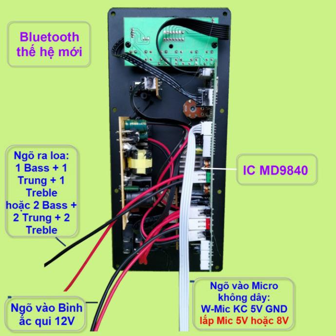 Mạch loa kéo IC MD9840 130W – 150W DSP lập trình chống hú, nguồn xung 220V - Karaoke và Guitar điện