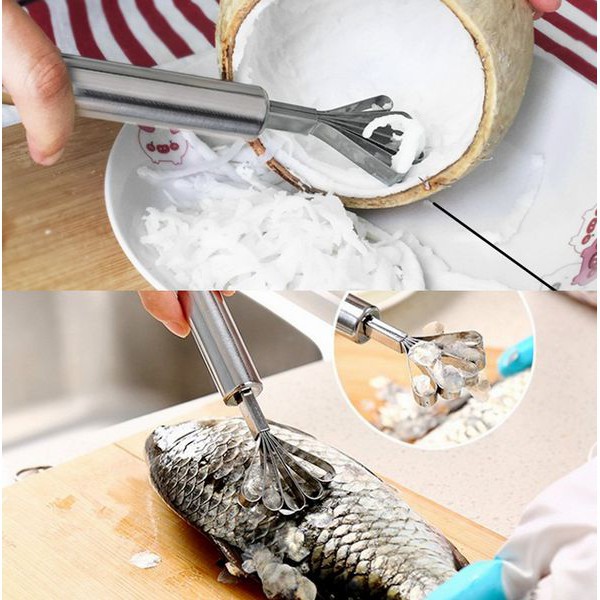 Dụng cụ đánh vẩy cá nạo vỏ dừa .