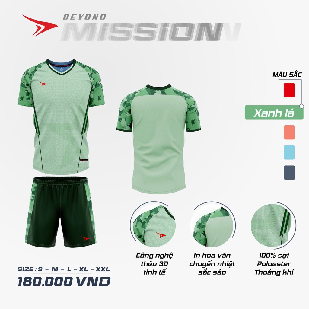 Bộ Quần Áo Bóng Đá Không Logo Beyono Mission, Bộ Đồ Đá Bóng Chất Vải Cao Cấp Thấm Hút Mồ Hôi, Mềm Mại Thoáng Át