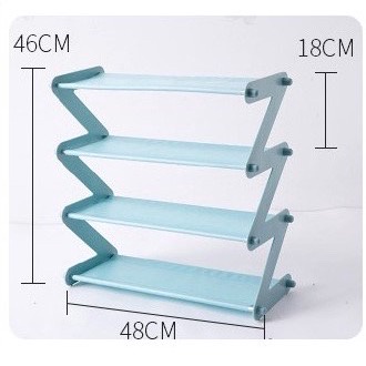 Kệ dép 4 tầng chữ z, giá để giày nhựa lắp ghép, kệ giày dép hình chữ x đa năng