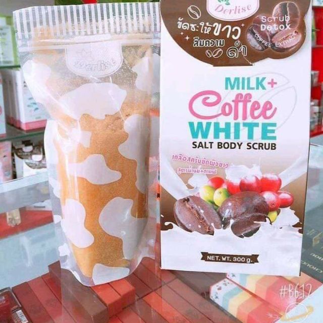 Muối tắm tẩy tế bào chết và cafe thái lan.