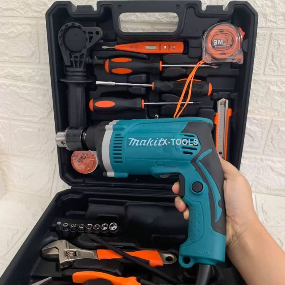 (HCM) Bộ Máy Khoan Điện Ma-Ki-Ta 1630 Tặng Kèm Hộp Đựng Đồ Nghề 30 Món Tiện Dụng Máy Khoan Tốt Motor Đồng 100%