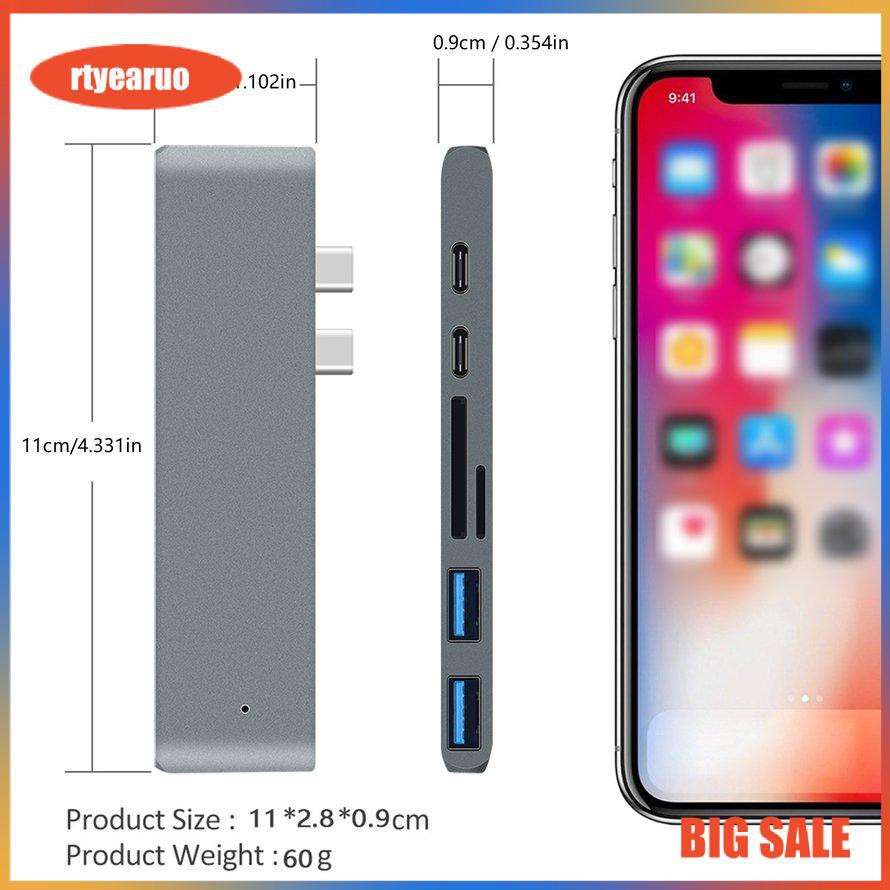 Hub chuyển đổi Usb 3.1 Type-C Sang Hdmi 4k Thunderbolt 3 cổng type - c / khe cắm PD cho Macbook Pro Air1