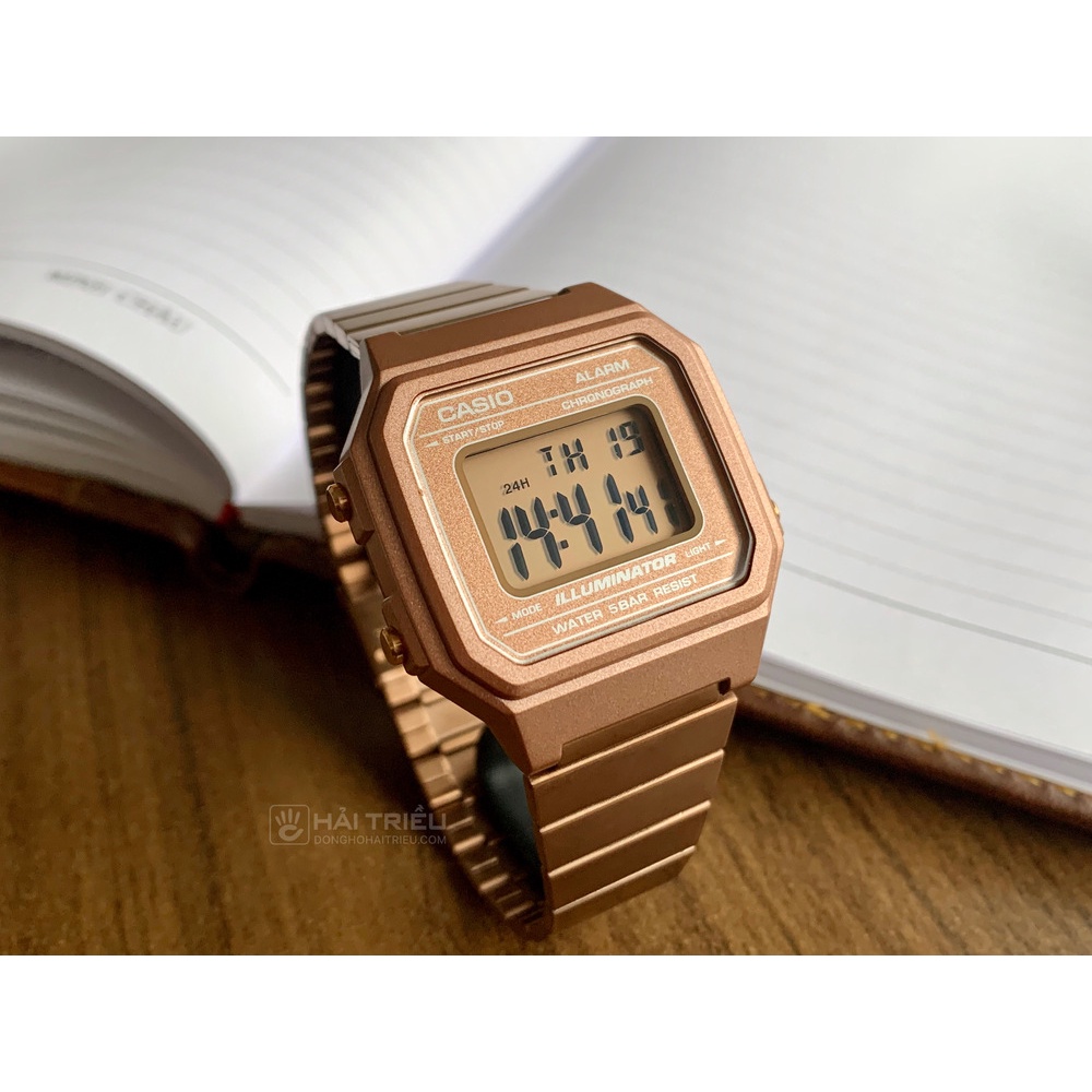 Đồng hồ điện tử Casio nữ đeo tay dây kim loại mặt vuông chống nước B650WC-5ADF chính hãng Fridayshopping