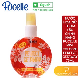 Nước hoa nữ cho trẻ em bé gái chính hãng Pucelle Mist Cologne Perfect Getway đỏ chai mini 75ml dạng xịt mùi ngọt giá rẻ