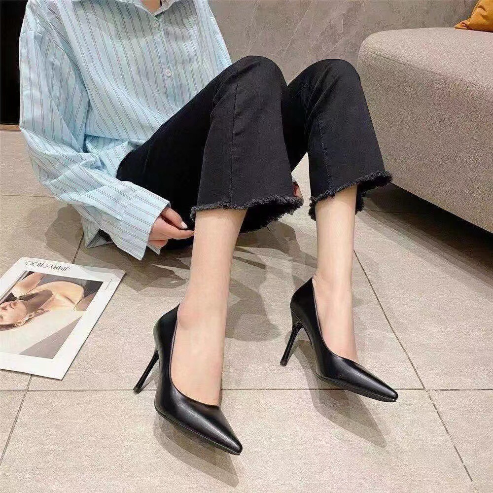 Giày Cao Gót Nữ Màu Đen Truyền Thống 7 Phân Nhọn A3