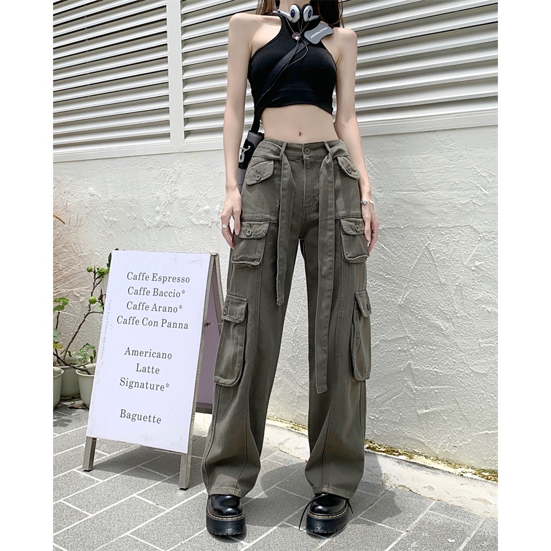 Quần jeans Nữ Lưng Cao Ống Rộng Thời Trang