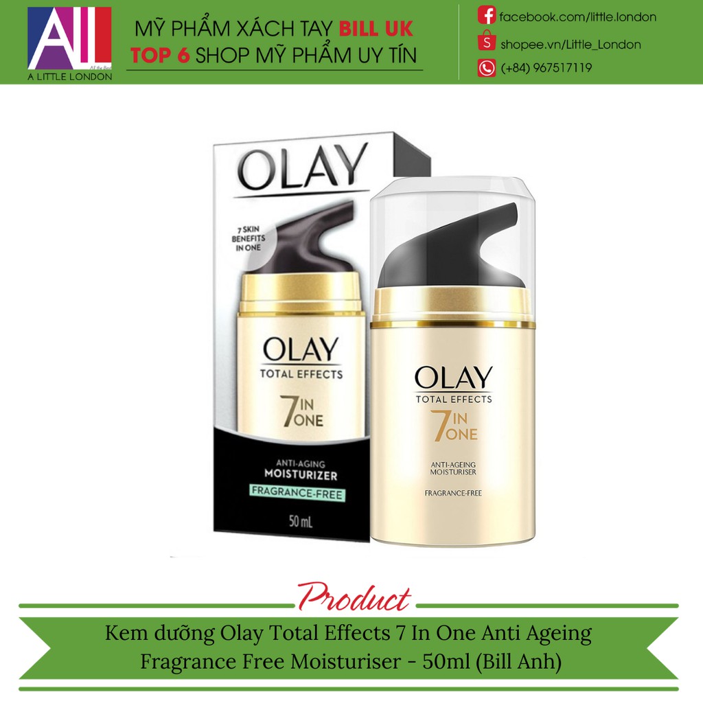 Kem dưỡng Olay Total Effects 7 In One Anti Ageing Moisturiser 50ml (Bill Anh)
