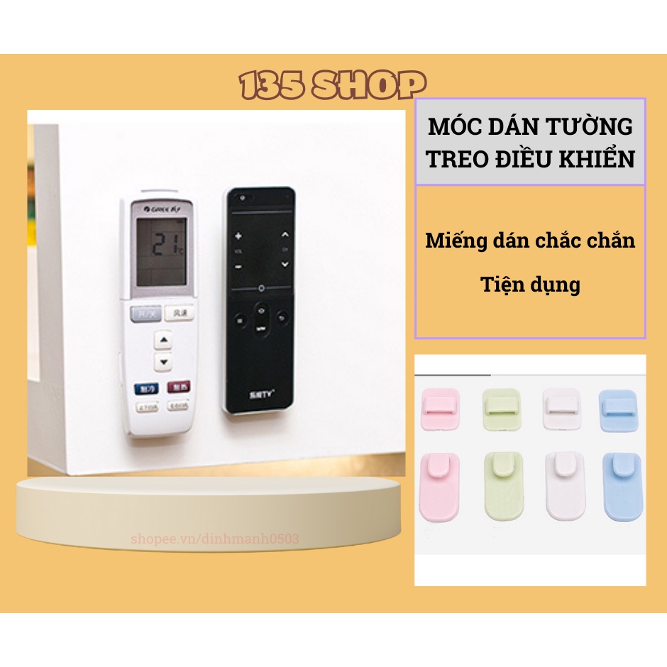 Bộ 2 móc dán tường treo điều khiển TV tiện dụng